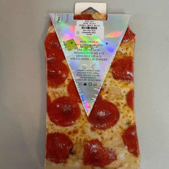 Living Royal Pizza Pattern Socks - NWT - Picture 5 of 7